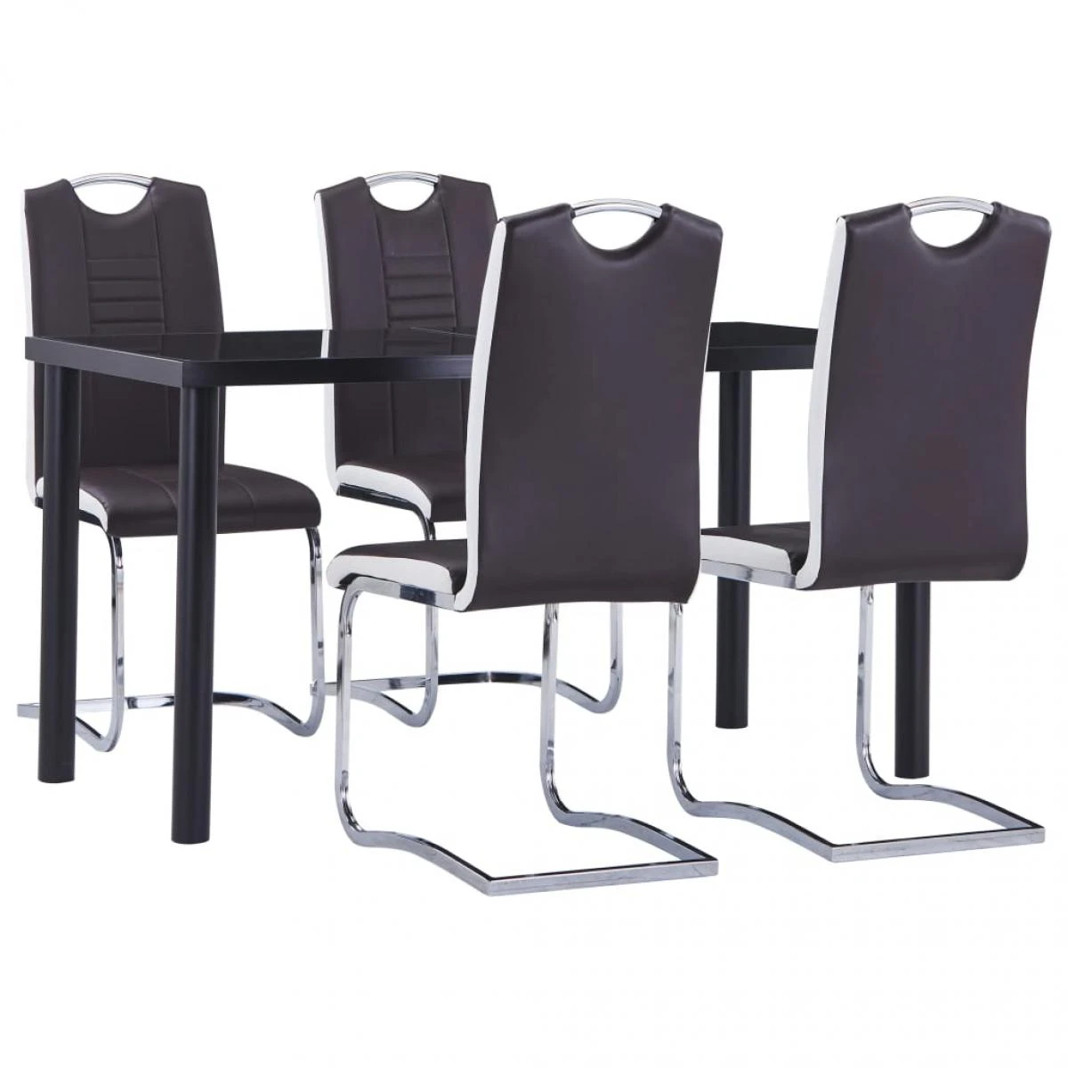 VidaXL Ensemble De Salle à Manger 5 Pcs Similicuir Marron 1 VidaXL Ensemble De Salle à Manger 5 Pcs Similicuir Marron