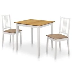 VidaXL Mobilier De Salle à Manger 3 Pcs MDF Blanc