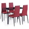 VidaXL Mobilier De Salle à Manger 5 Pcs Rouge Bordeaux
