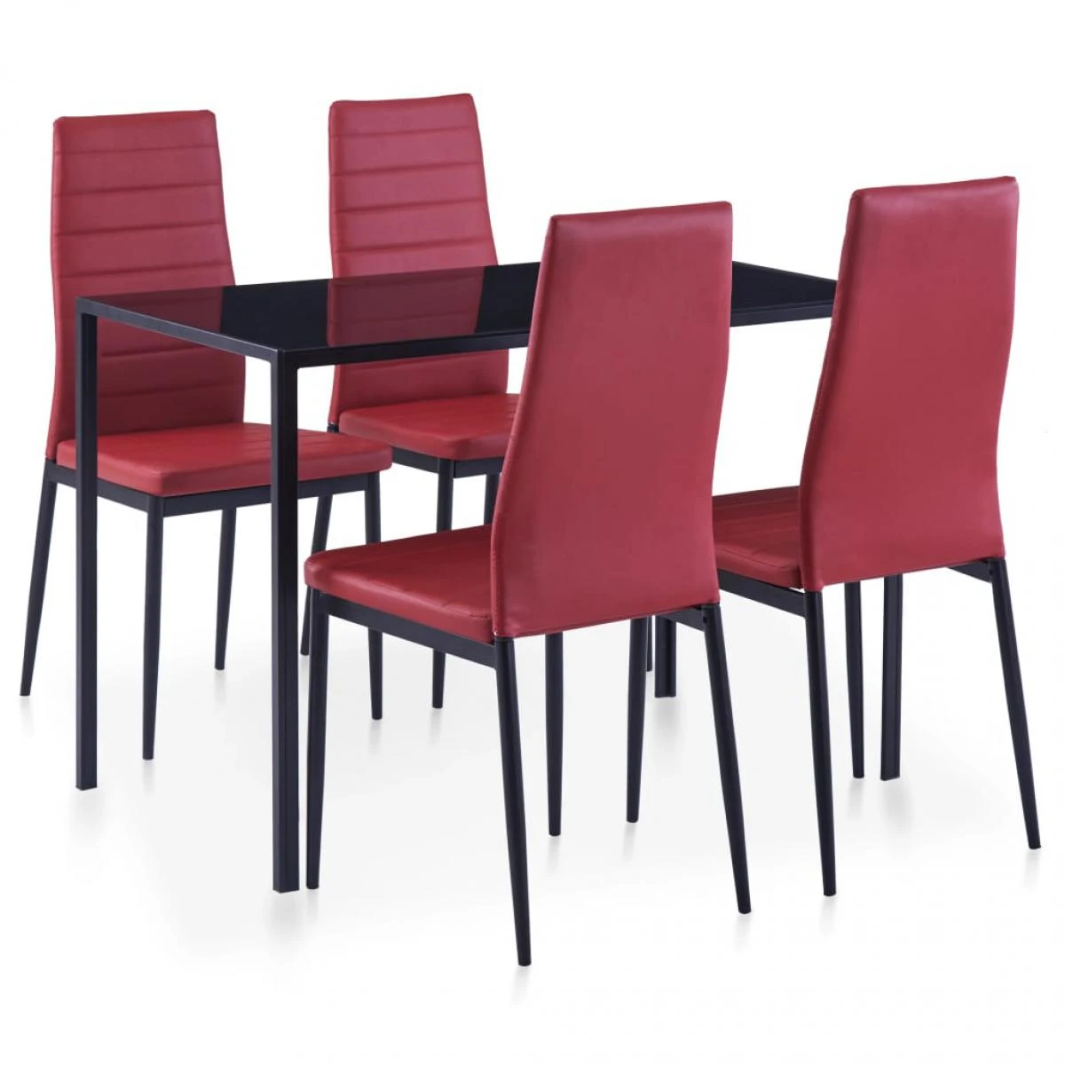 VidaXL Mobilier De Salle à Manger 5 Pcs Rouge Bordeaux 1 VidaXL Mobilier De Salle à Manger 5 Pcs Rouge Bordeaux