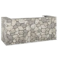 VidaXL Mur En Gabion Pour Poubelles Acier Galvanisé 254x100x110 Cm