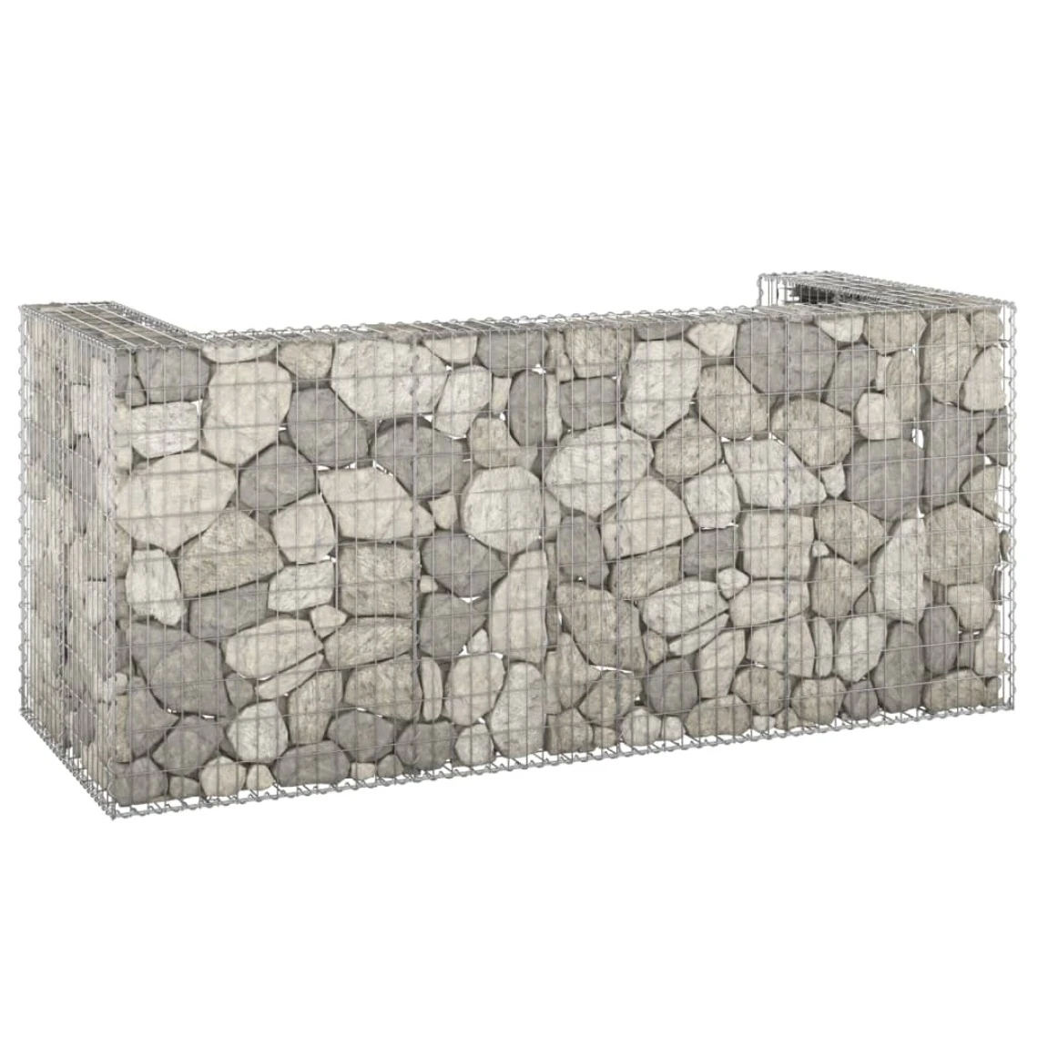 VidaXL Mur En Gabion Pour Poubelles Acier Galvanisé 254x100x110 Cm 1 VidaXL Mur En Gabion Pour Poubelles Acier Galvanisé 254x100x110 Cm