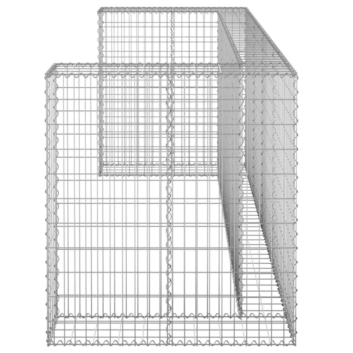 VidaXL Mur En Gabion Pour Poubelles Acier Galvanisé 254x100x110 Cm 3 VidaXL Mur En Gabion Pour Poubelles Acier Galvanisé 254x100x110 Cm - Image 3