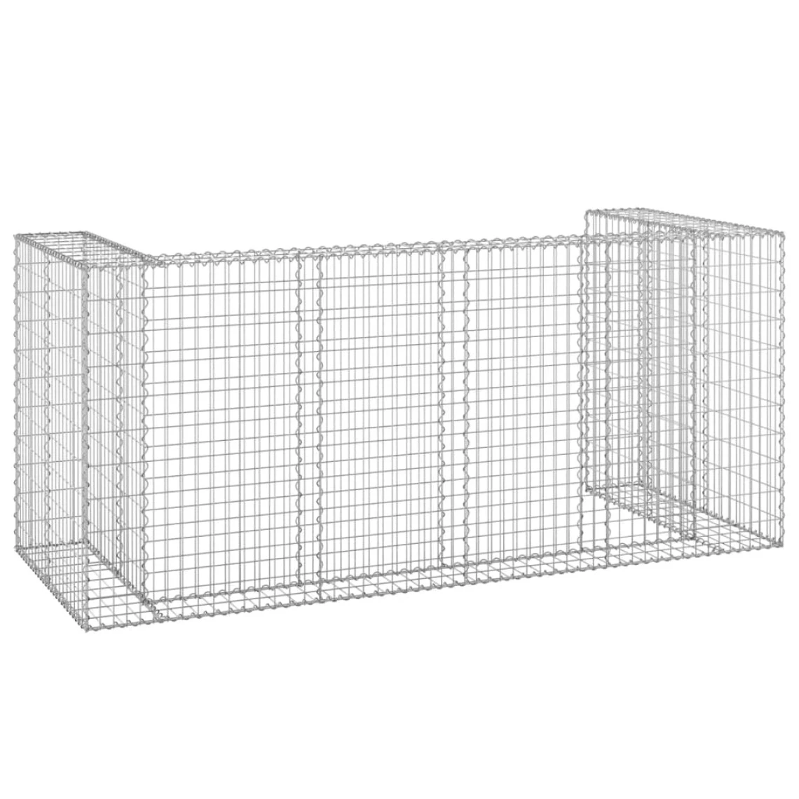 VidaXL Mur En Gabion Pour Poubelles Acier Galvanisé 254x100x110 Cm 4 VidaXL Mur En Gabion Pour Poubelles Acier Galvanisé 254x100x110 Cm - Image 4