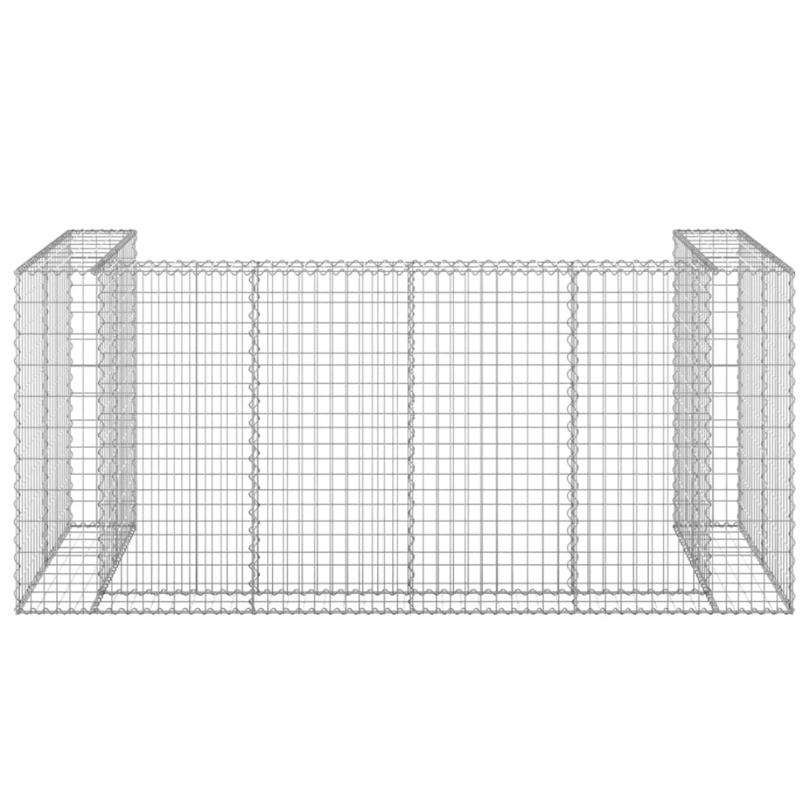 VidaXL Mur En Gabion Pour Poubelles Acier Galvanisé 254x100x110 Cm 5 VidaXL Mur En Gabion Pour Poubelles Acier Galvanisé 254x100x110 Cm - Image 5
