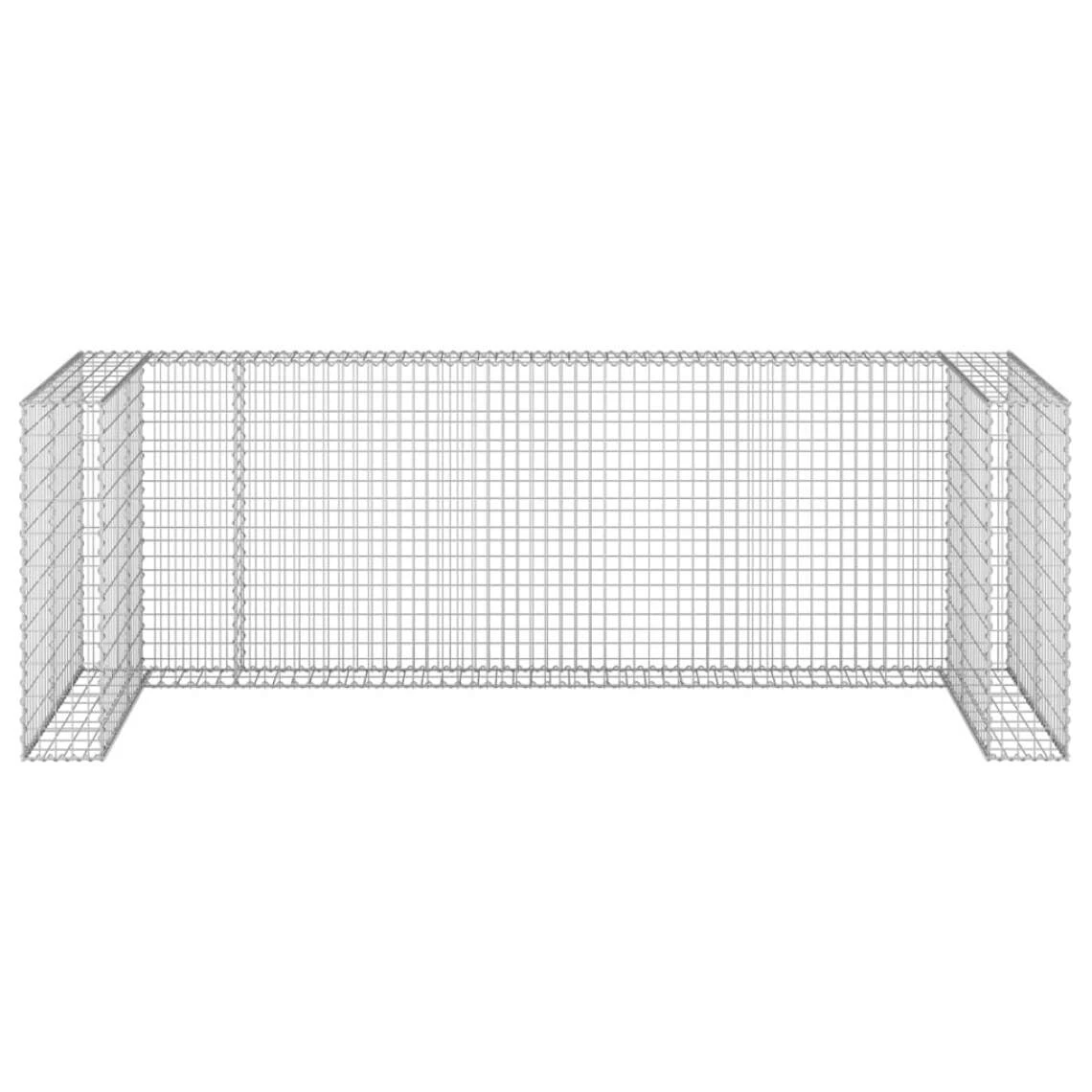 VidaXL Mur En Gabion Pour Poubelles Acier Galvanisé 325x100x110 Cm 2 VidaXL Mur En Gabion Pour Poubelles Acier Galvanisé 325x100x110 Cm - Image 2