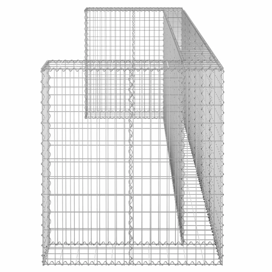 VidaXL Mur En Gabion Pour Poubelles Acier Galvanisé 325x100x110 Cm 3 VidaXL Mur En Gabion Pour Poubelles Acier Galvanisé 325x100x110 Cm - Image 3