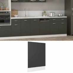 VidaXL Panneau De Lave-vaisselle Gris 45x3x67 Cm Aggloméré