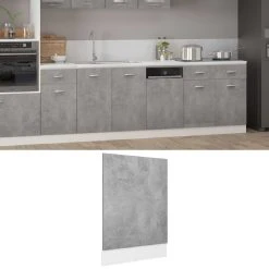 VidaXL Panneau De Lave-vaisselle Gris Béton 45x3x67 Cm Aggloméré