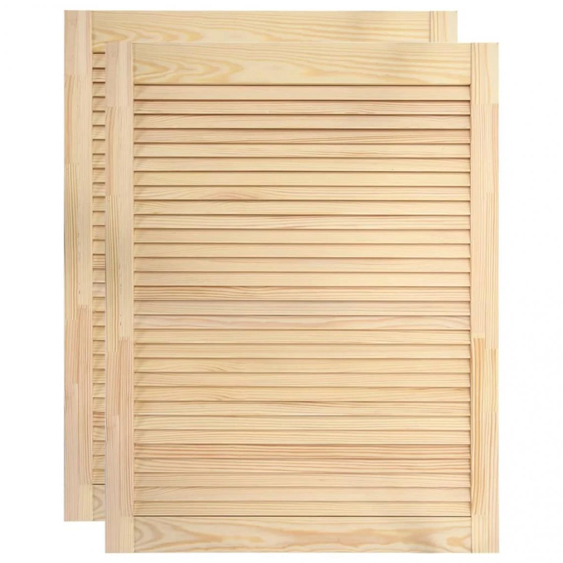 VidaXL Portes à Persiennes 2 Pcs Bois De Pin Massif 69x49,4 Cm 2 VidaXL Portes à Persiennes 2 Pcs Bois De Pin Massif 69x49,4 Cm - Image 2