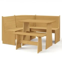 VidaXL Meubles à Dîner 3 Pcs Marron Miel Bois De Pin Massif