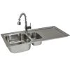 KuKoo Évier De Cuisine En Acier Inoxydable 105cm X 50cm Et Robinet Padstow