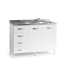 Webmarketpoint Évier De Cuisine Frêne Blanc 2 Portes C / Commode SX 120x50xH 85 Cm