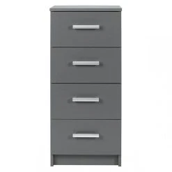 Altobuy ZEINE - Meuble De Rangement 4 Tiroirs Gris Graphite
